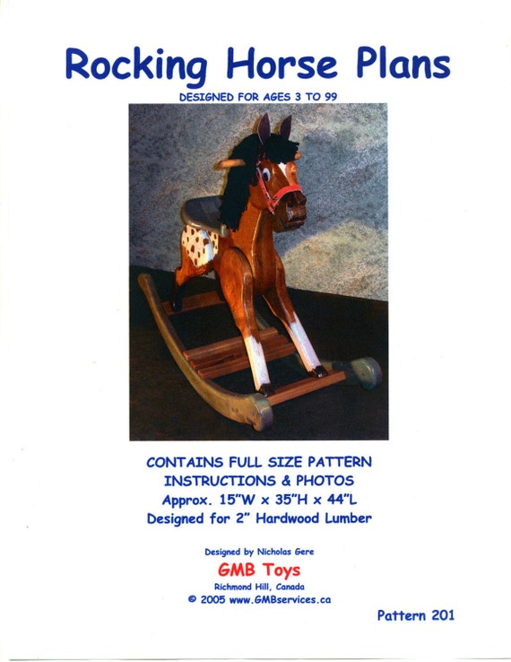 Large Deluxe Woodworking Plans for Rocking Horse for Kids 201 Zebra 