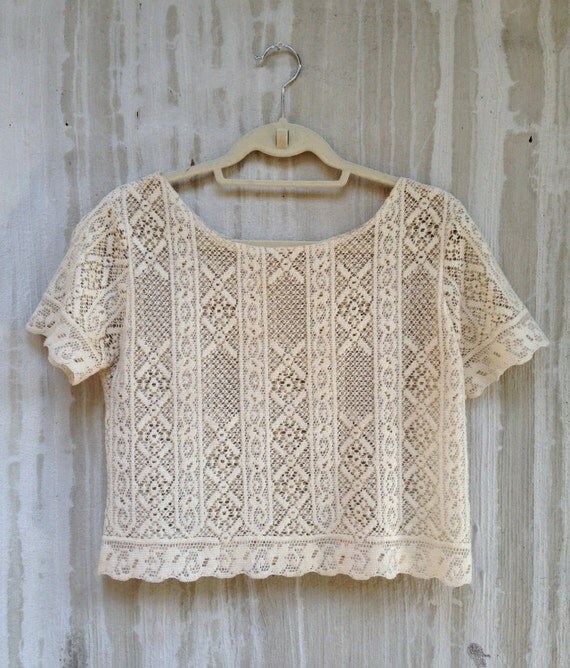 Lace Short Sleeve Crop Top