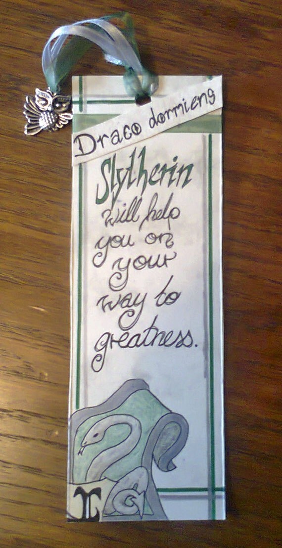 items similar to hogwarts house bookmark slytherin on etsy