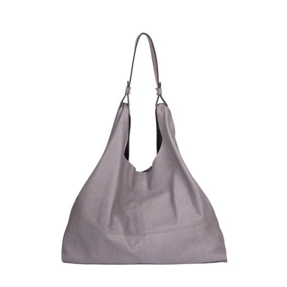Items similar to Luca bag- Grey hobo bag- Leather bag on Etsy