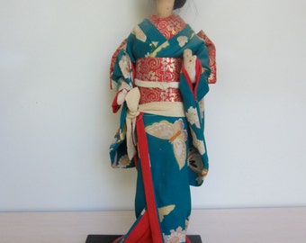 Vintage Japanese Silk Geisha Doll