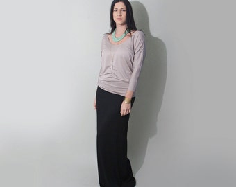Maxi Skirt • Long Skirts • USA-made Skirt • Tall & Petite Length Skirts • Black, Gray, Brown, Navy Blue • Women's Clothing (No. 100)