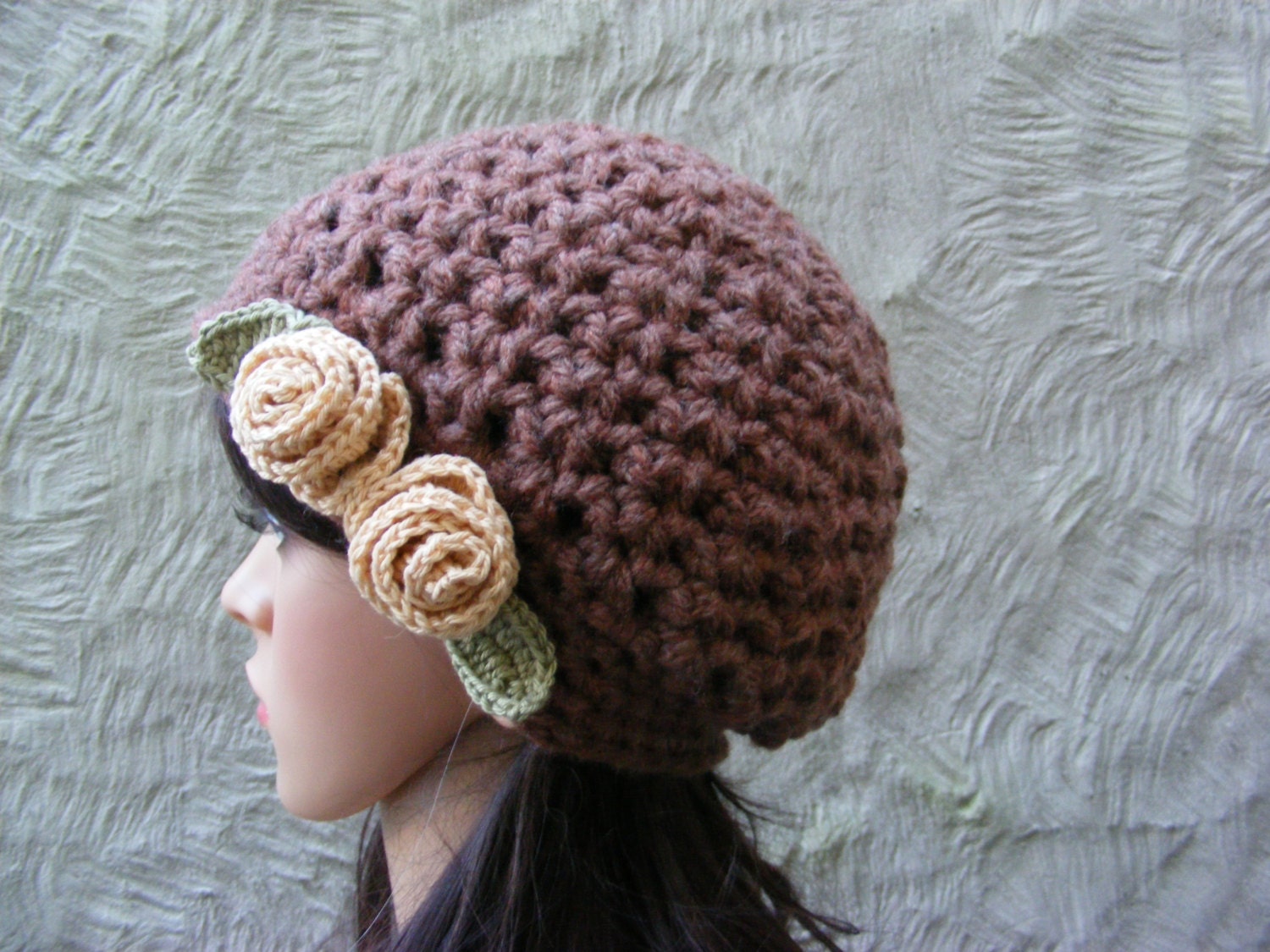 HAT CROCHET PATTERN Ladies Feminine Slouchy by TheHappyCrocheter