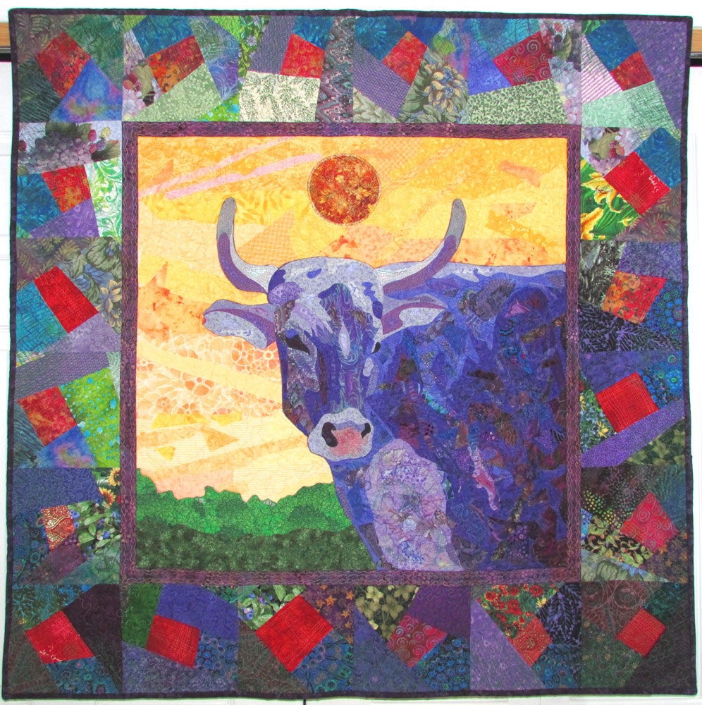 Purple Cow Quilted Wallhanging