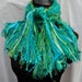 40% Off Sale Turquoise, Aqua, Lime & Bright Green Handmade Crochet Scarf