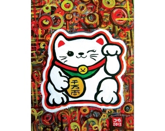 Lucky Cat 5x7 Limited Edition Print