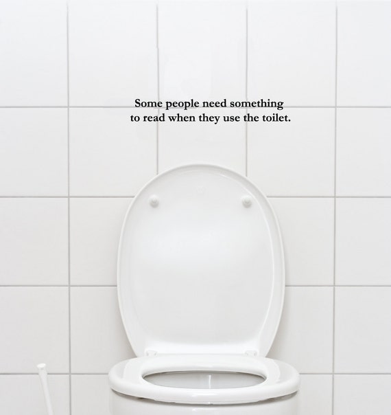 Items similar to Reading in the Bathroom Quote Vinyl Wall Art, bathroom