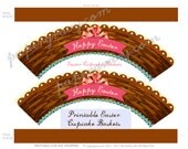 Printable Easter Cupcake basket Wrappers digital DIY decorations Il_170x135