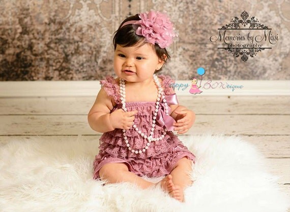 Baby Girls' clothing, Vintage style Dusty Rose Petti Romper,baby girls Rompers,wedding flower girl,Baby girls bodysuit,birthday outfit, baby