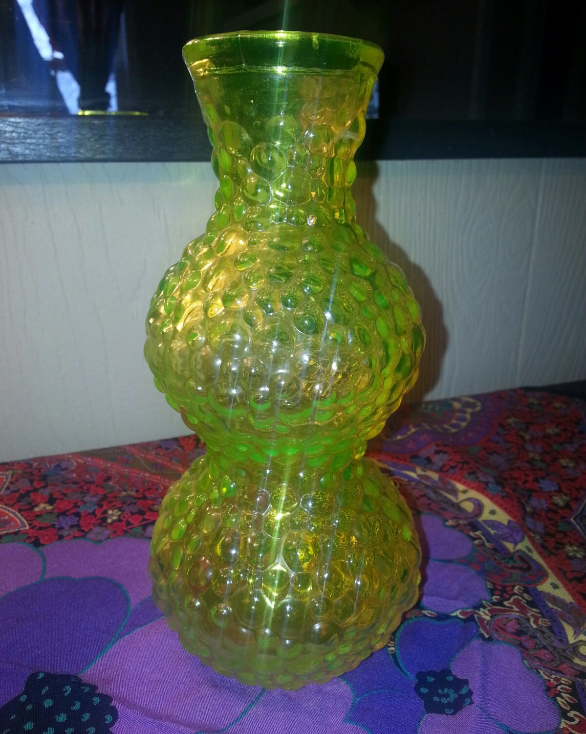 Unusual Uranium Glass Vaseline Vase