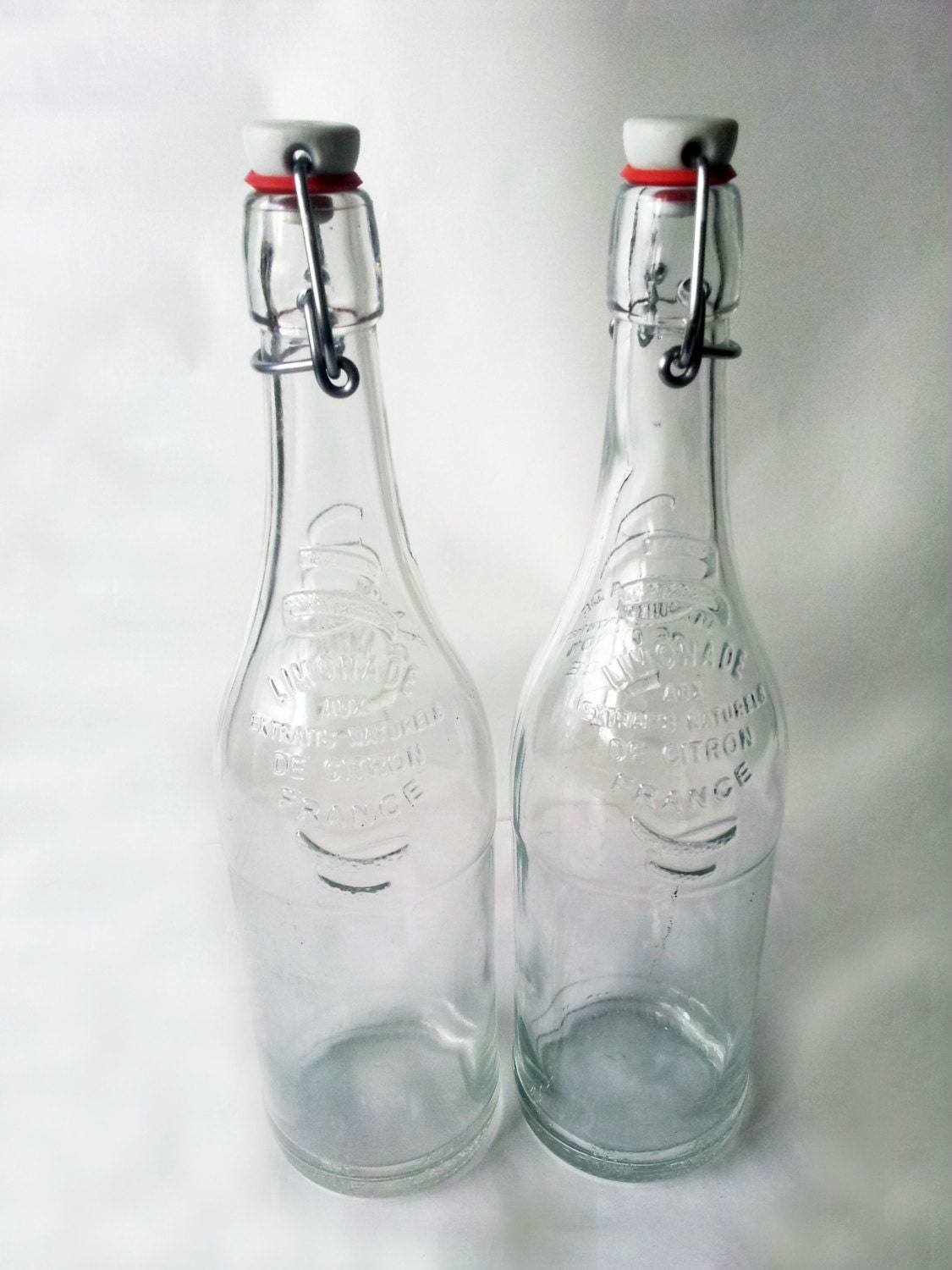 Rustic wedding 2 French Vintage LEMONADE Bottles / French
