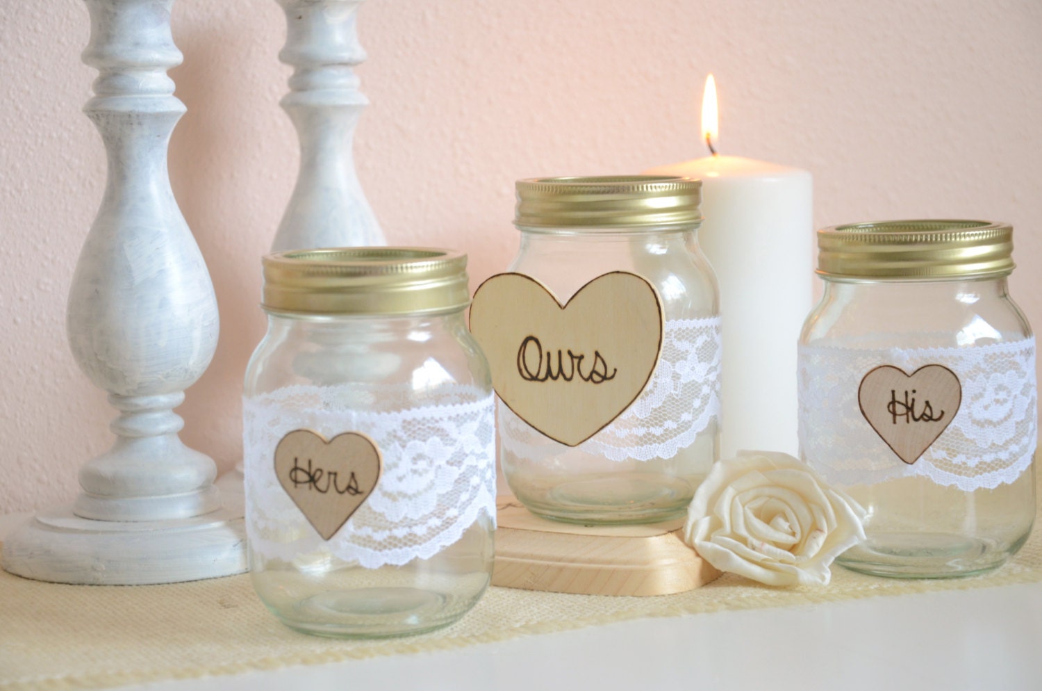 Wedding sand ceremony jars his hers ours sand unity