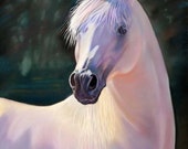 Horse Art Print, White Horse Art, Horse Lover Gift, Horse Wall Art Horse Art Print, White Horse Art, Horse Lover Gift, Horse Wall Art