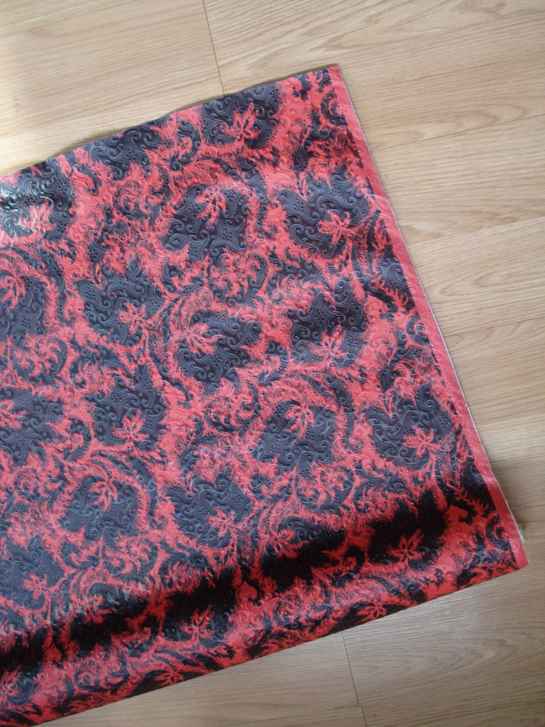 Retro Vinyl Upholstery Fabric Vintage Red Vinyl Bolt Upholstery Fabric