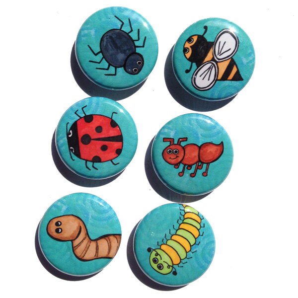 Cute Bug or Bug Pins Insect Fridge or Pinback