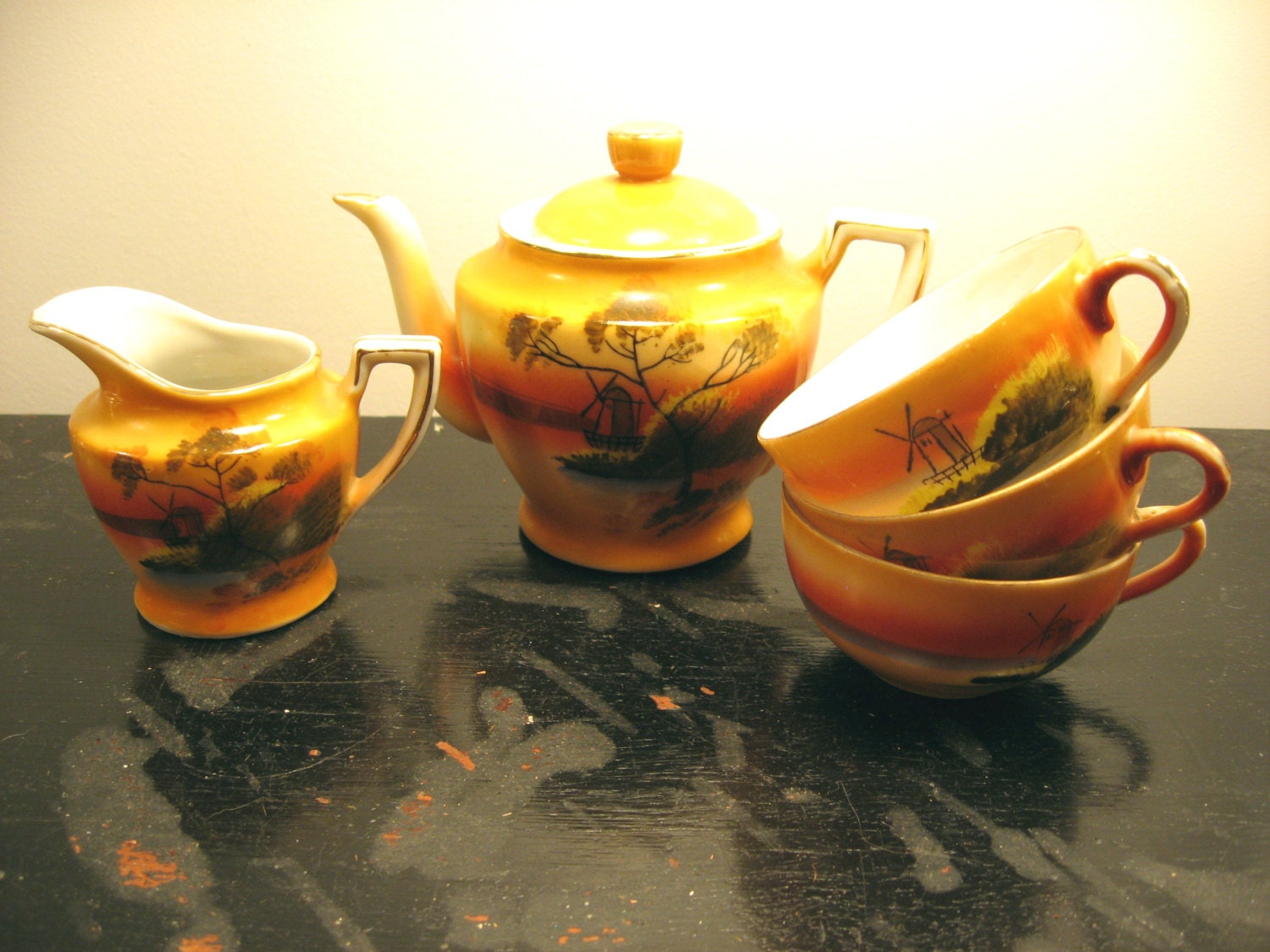 vintage japanese lusterware tea set childs set 5 by goodtymes