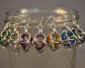 Polyhedron Chain Maille Earrings - Mustard Yellow, Blue, Black, Green, Silver, Surgical Steel, Enameled Aluminum