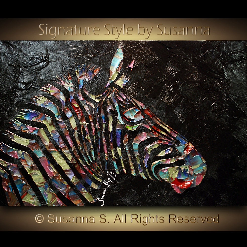 Original Zebra Painting Large abstract by ModernHouseArt on Etsy