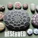 RESERVED Mixed Media, Decorative Arts, Crochet Lace Stone, Original, Handmade, Home Decor, Wedding, Pale Yellow Thread