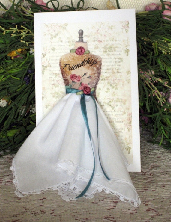 Items similar to Friendship Dress Form Hanky Card on Etsy