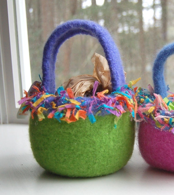 Special Order for Gayle Easter basket felted wool bowl