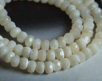 MOP faceted rondelle white 4mm, 24 pcs (item ID L03MOPFRN4)