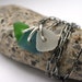 Reserved for ES - Seaglass Necklace Sterling Beach Glass Aqua Green Blue Trio - Another Sip