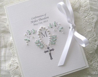 Personalized Baptism Baby Gift, Photo Album Christening, First Communion or Dedication - Petite Beaded Photo Keepsake Heirloom 5x7, 6 x 7.5