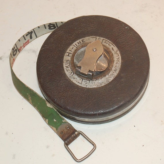 Vintage Cloth Tape Measure 51 ft Lufkin Hi Line leather