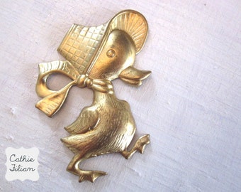 Easter DUCK Brass Stampings - metal findings - embellishment, scrapbooking, jewelry design, altered art, collage