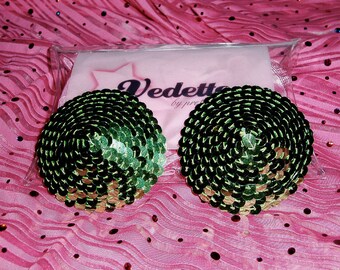 Green Sequin Pasties, LG, w/box