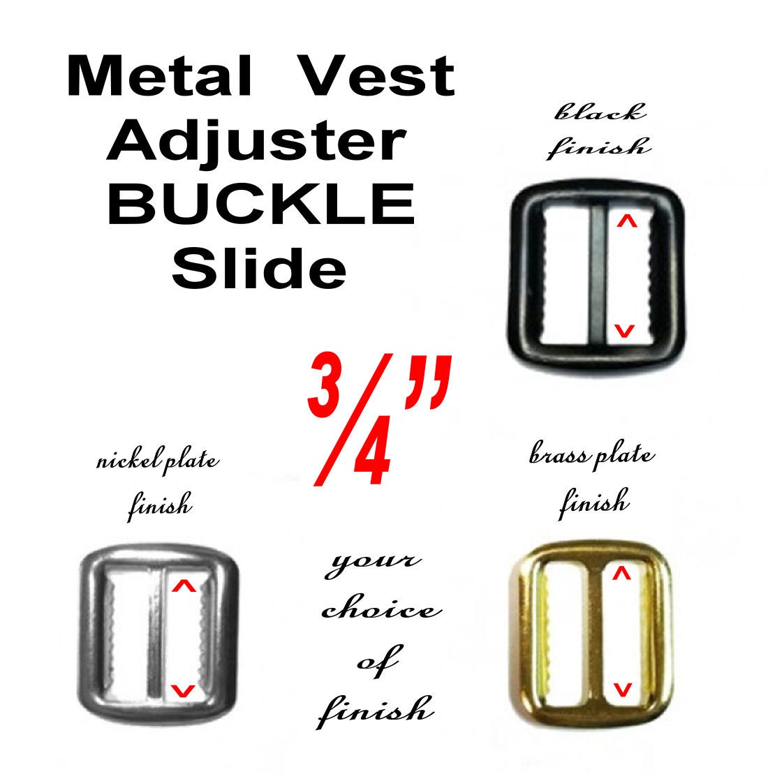 40 PIECES 3/4 Metal VEST Adjustable Slide BUCKLE