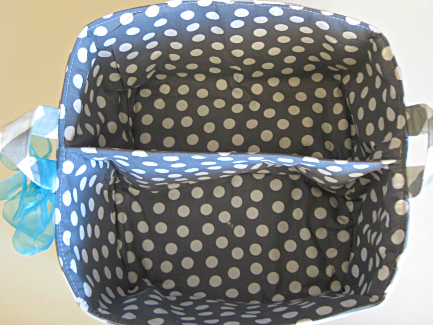 Diaper Caddy 10X11X6 Grey Chevron Fabric