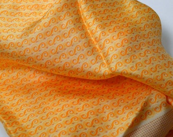 Vintage Anne Klein Silk Scarf Orange and Beige 23 inch Sq