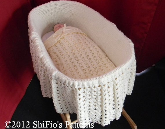 crochet pattern blanket baby with hood Moses PATTERN baby Blanket Basket for Hooded Afghan Cover, CROCHET