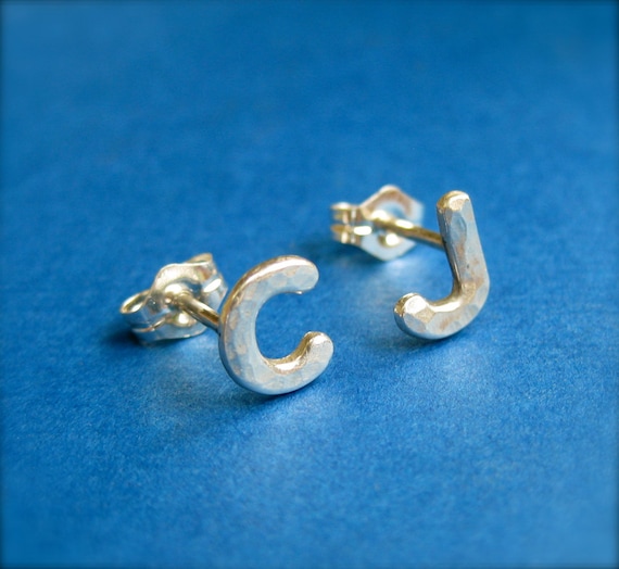 Custom Initial Letter Stud Earrings, Letter Earrings, Personalized Earrings, Featured on Bobbies Buzz on the Today Show