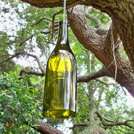 Recycled Wine Bottle Hanging Candle Holder/Lantern