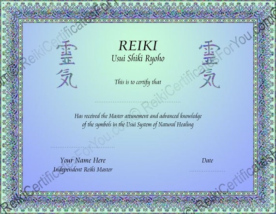 Reiki Certificate Template Free Download Engrx