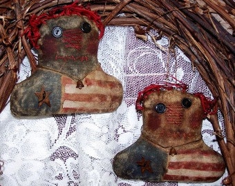 Instant Download Americana Raggedy Ornies Freedom and Glory EPATTERN Quick and EASY ORNAMENTS