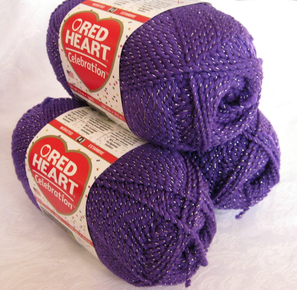 Deep Purple yarn with Silver Metallic thread by crochetgal