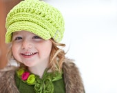 Lime Green Toddler Newsboy Cap 2T to 4T Toddler Hat Toddler Girl Newsboy Hat Crochet Newsboy Knit like Buckle Newsboy Toddler Girl Clothes