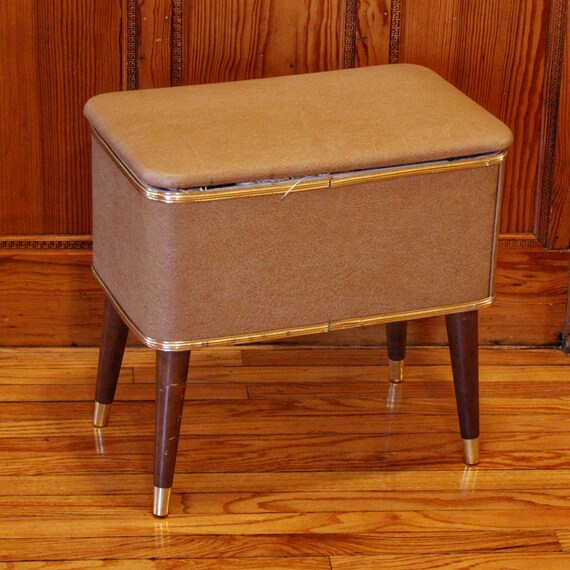 Vintage sewing seat sewing stool sewing storage Hawkeye