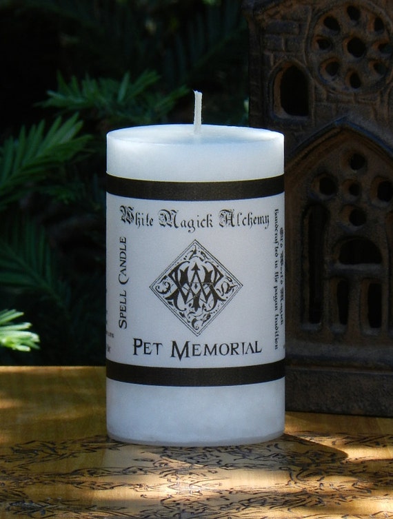 PET MEMORIAL Candle . With Prayer . Set Your Familiars Soul