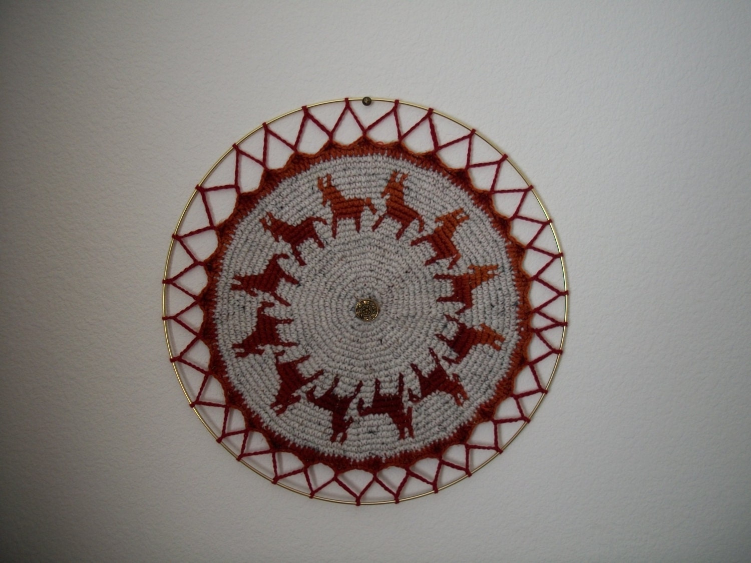 Tapestry Crochet Wall Hanging in the Round 19 diameter