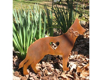 German Shepherd Dog Metal Garden Stake - Metal Yard Art - Metal Garden Art - Pet Memorial