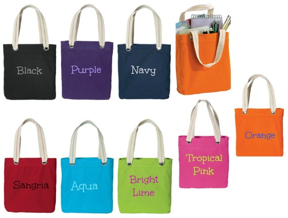 Personalized Tote Bag Embroidered Name or Monogram Christmas Gift
