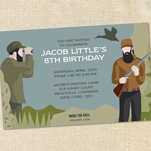 Sweet Wishes Duck Hunting Birthday Party Invitations - PRINTED - Digital File Also Available Il_570xn