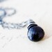 Black Stone Necklace Onyx Silver Pendant Simplistic Minimalist Modern Noir PoleStar