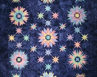 Starr Designs Hand Dyed Cotton Fabric Quilt Kit Queen Size Winters Solstice Quilting Sewing Crafting fabrics