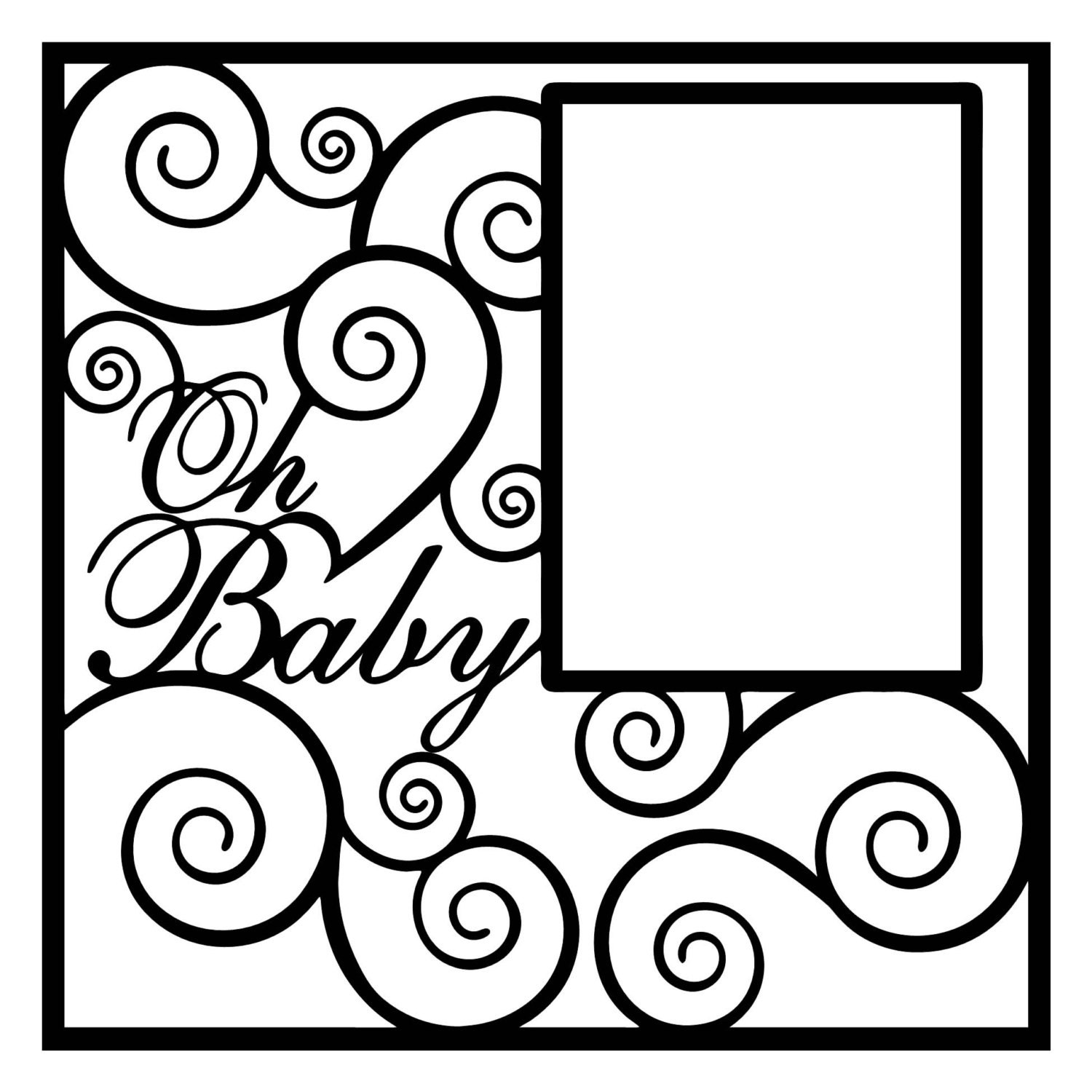 Download Oh Baby Scrapbooking Die Cut Overlay by NotJustScrap on Etsy